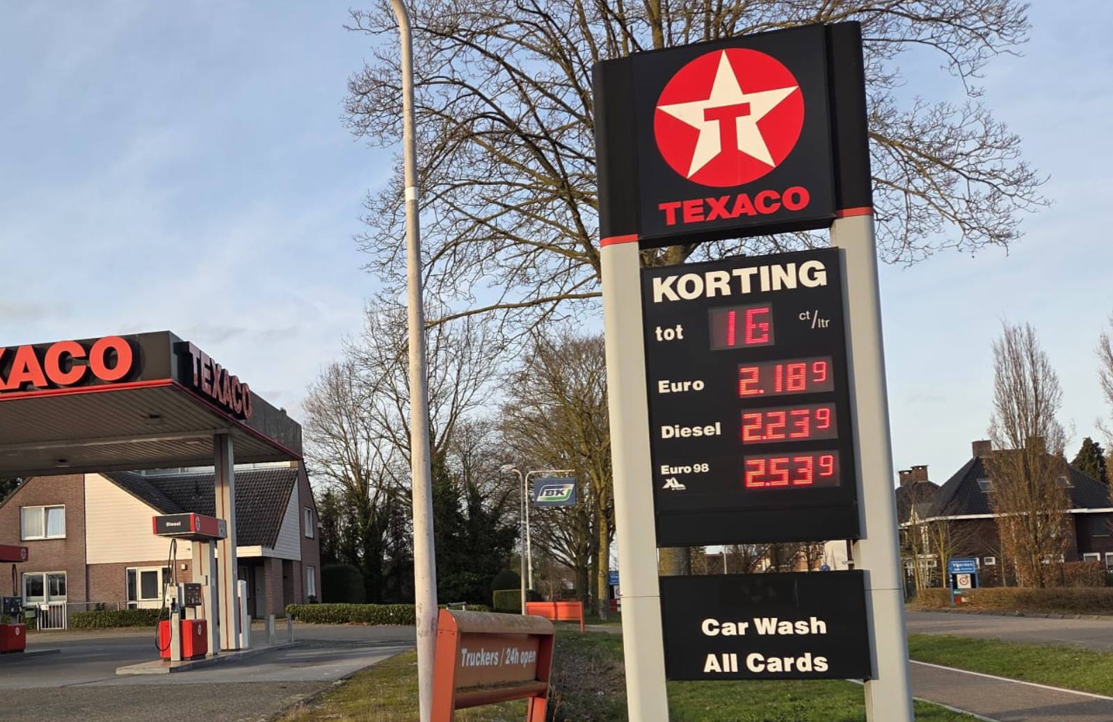tankstation prijzen zuil